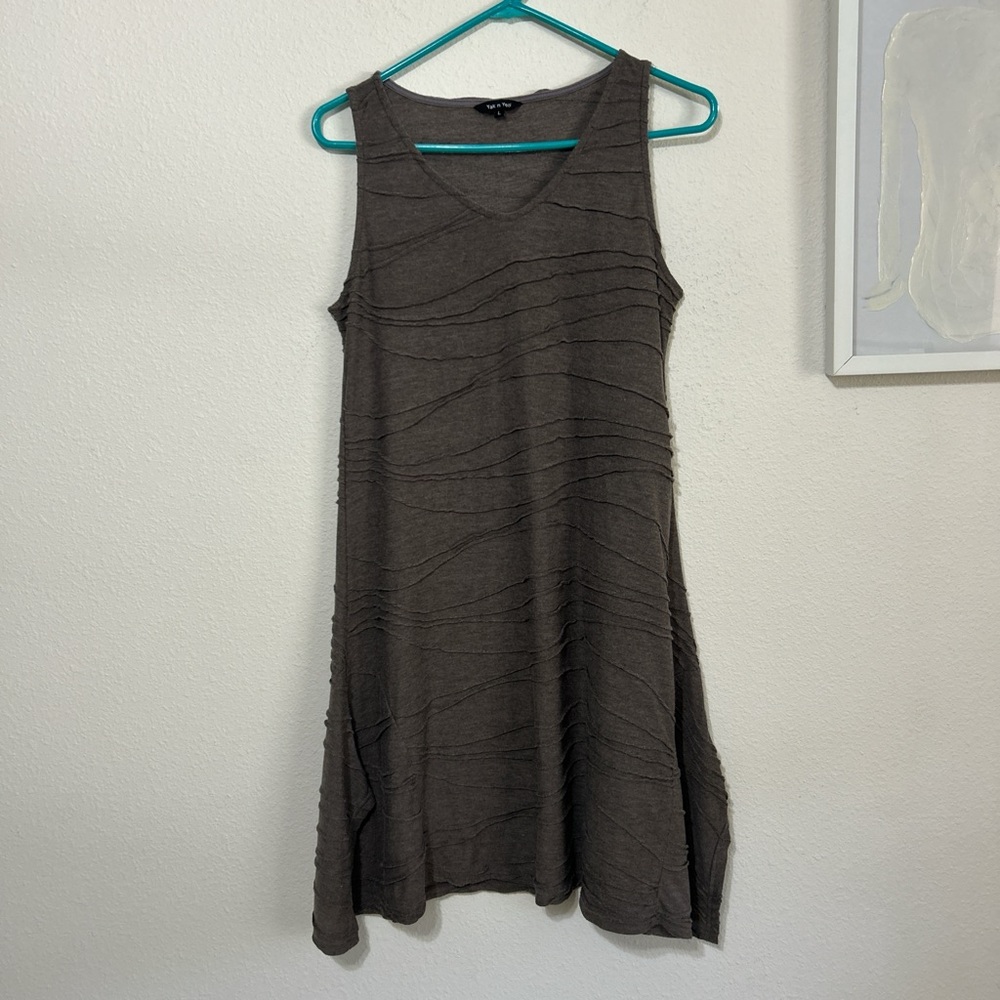 Yak n Yeti Women’s Dress Size L Brown Sleeveless V-Neck Casual A-Line
